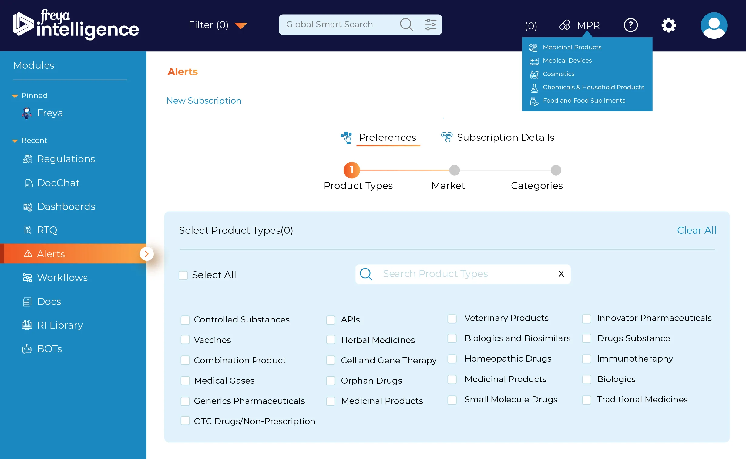Freya.Alert feature in Freya.intelligence tool